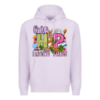 Lilac Easter Day One hip Lunch Lady Premium Hoodie - OliviaCreatesArt
