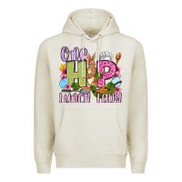 Oatmeal Heather Easter Day One hip Lunch Lady Premium Hoodie - OliviaCreatesArt