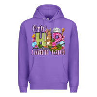 Purple Easter Day One hip Lunch Lady Premium Hoodie - OliviaCreatesArt