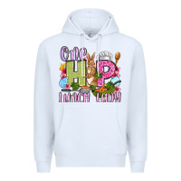 White Easter Day One hip Lunch Lady Premium Hoodie - OliviaCreatesArt