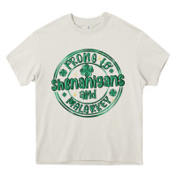 Cream prone to shenanigans and malarkey Heavy Core Tee - MaliasSmallBusiness
