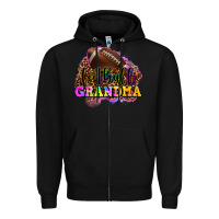 Black football grandma Zipper Hoodie - OliviaCreatesArt