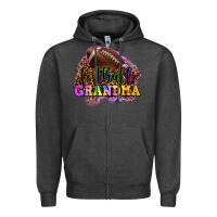 Charcoal Heather football grandma Zipper Hoodie - OliviaCreatesArt