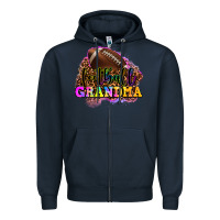 Navy football grandma Zipper Hoodie - OliviaCreatesArt