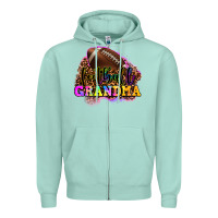 Seafoam football grandma Zipper Hoodie - OliviaCreatesArt