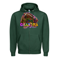 Sports Green football grandma Zipper Hoodie - OliviaCreatesArt