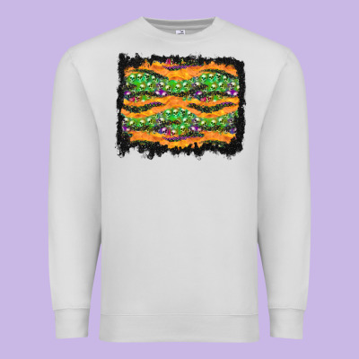 Halloween Skull Background Premium Sweatshirt Designed By Bundleandbundleshop