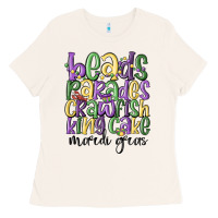 Bone beads parades crawfish king cake mardi gras Ladies Tee - MaliasSmallBusiness