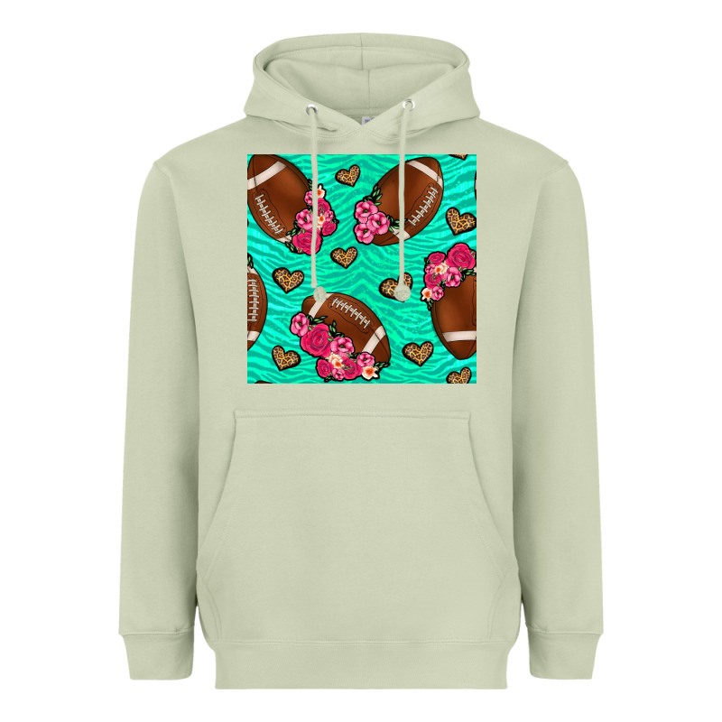 American Football Roses And Hearts Seamless Pattern Heavyweight Hoodie by BundleAndBundleShop | Teevron