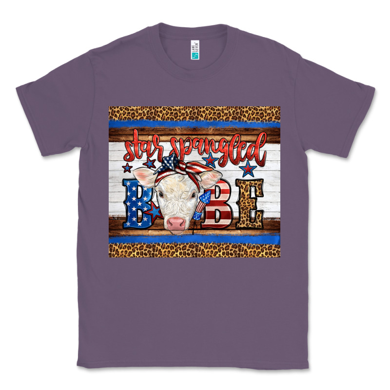 4th Of July Western Star Spangled Baby Cow Classic Tee by LillyAllenDesigns | Teevron