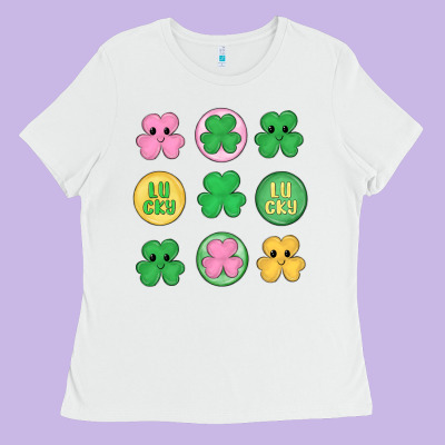 St.patrick's Day Clovers Ladies Tee Designed By Maliassmallbusiness