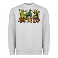 Heather Grey Army Gnomes 4th of july Heavyweight Sweatshirt - HowdyJamesFarm