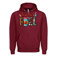 Burgundy teacher fuel Zipper Hoodie - OliviaCreatesArt