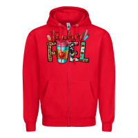 Red teacher fuel Zipper Hoodie - OliviaCreatesArt