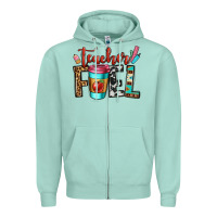 Seafoam teacher fuel Zipper Hoodie - OliviaCreatesArt
