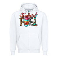 White teacher fuel Zipper Hoodie - OliviaCreatesArt