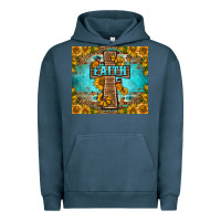 Pigment Midnight Navy Western Faith Cross Butterfly Urban Hoodie - LillyAllenDesigns