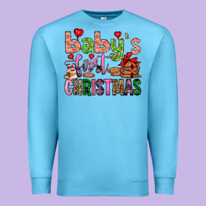 Baby's First Christmas Premium Sweatshirt Designed By Fadigitalartstudio