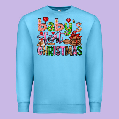 Baby's First Christmas Premium Sweatshirt Designed By Fadigitalartstudio