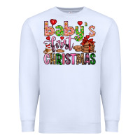 White baby's first christmas Premium Sweatshirt - FaDigitalArtStudio