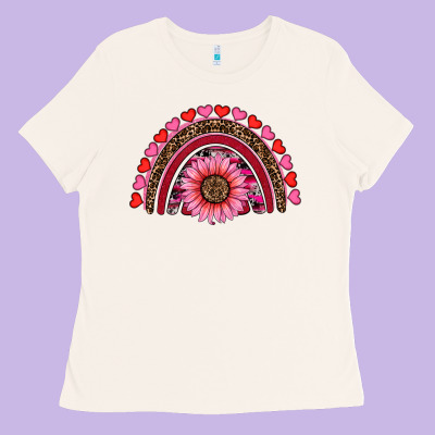 Valentine's Day Sunflower Rainbow Ladies Tee Designed By Ranaportraitstore