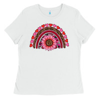 White valentine's day sunflower rainbow Ladies Tee - RanaPortraitStore