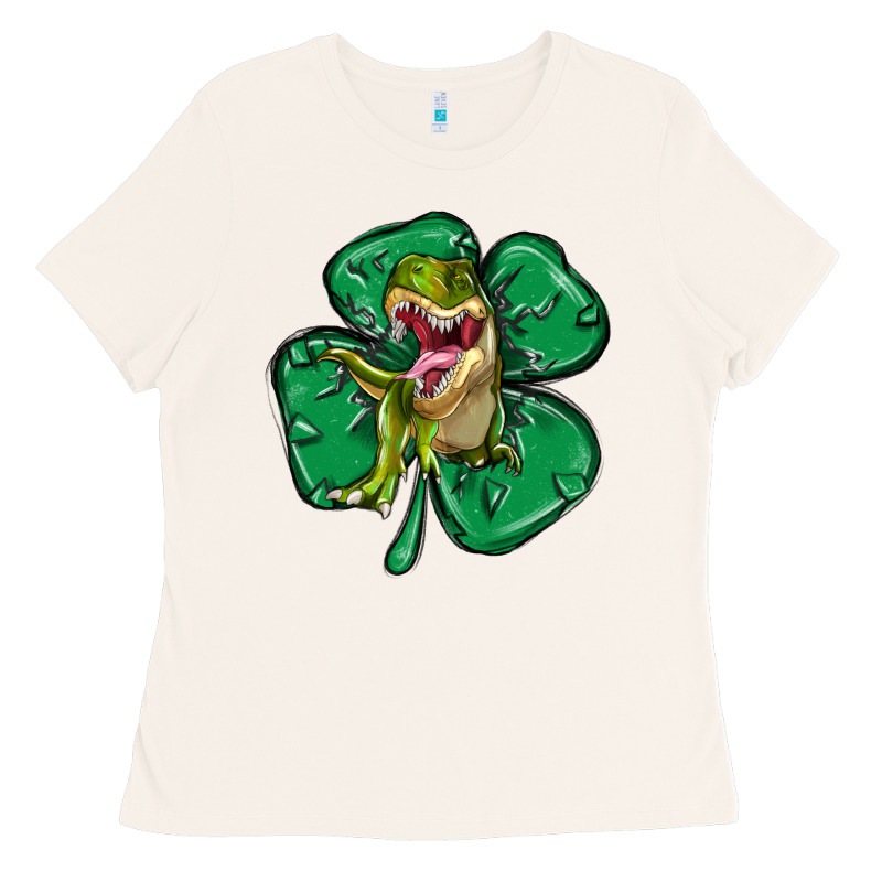 Dinosaur St Patricks Day Ladies Tee by MaliasSmallBusiness | Teevron