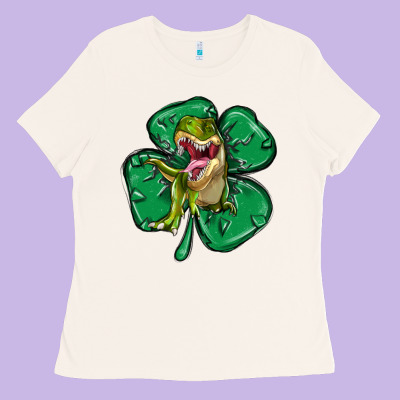 Dinosaur St Patricks Day Ladies Tee Designed By Maliassmallbusiness