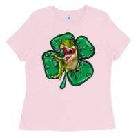 Bubblegum Pink dinosaur st patricks day Ladies Tee - MaliasSmallBusiness