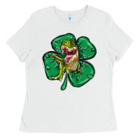 White dinosaur st patricks day Ladies Tee - MaliasSmallBusiness