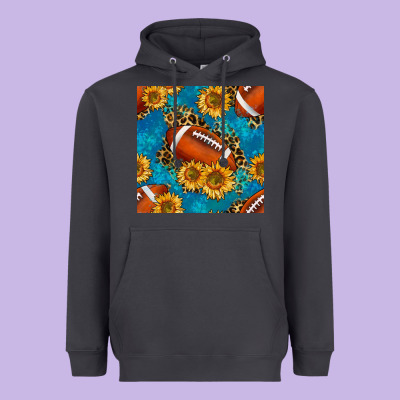 American Football With Leopard Heavyweight Hoodie Designed By Bundleandbundleshop