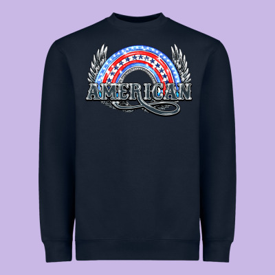 American Rainbow Heavyweight Sweatshirt Designed By Howdyjamesfarm
