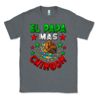 Charcoal Heather El Papa Mas Chingon Mexican Flag Classic Tee - LillyAllenDesigns