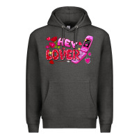 Charcoal Heather Hey lover flip phone Valentine's Day Premium Hoodie - FaDigitalArtStudio