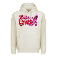 Oatmeal Heather Hey lover flip phone Valentine's Day Premium Hoodie - FaDigitalArtStudio