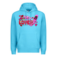 Ocean Blue Hey lover flip phone Valentine's Day Premium Hoodie - FaDigitalArtStudio