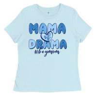 Baby Blue mama of drama boy mom Ladies Tee - MaliasSmallBusiness