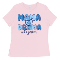 Bubblegum Pink mama of drama boy mom Ladies Tee - MaliasSmallBusiness