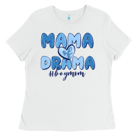 White mama of drama boy mom Ladies Tee - MaliasSmallBusiness
