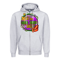 Heather Grey let the good times roll olivia Zipper Hoodie - OliviaCreatesArt
