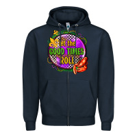 Navy let the good times roll olivia Zipper Hoodie - OliviaCreatesArt