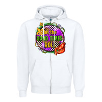 White let the good times roll olivia Zipper Hoodie - OliviaCreatesArt