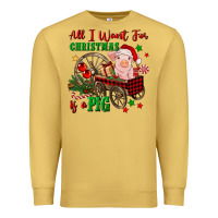 Antique Gold all i want for christmas is a pig Premium Sweatshirt - FaDigitalArtStudio