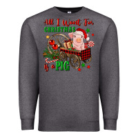 Charcoal Heather all i want for christmas is a pig Premium Sweatshirt - FaDigitalArtStudio