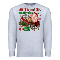 Heather Grey all i want for christmas is a pig Premium Sweatshirt - FaDigitalArtStudio