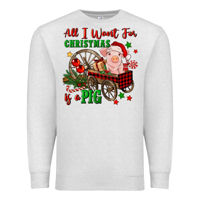 All I Want For Christmas Is A Pig Premium Sweatshirt by FaDigitalArtStudio | Teevron