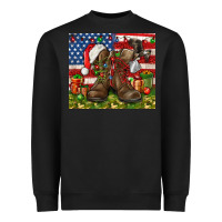 Black Army Veteran Boots Christmas Tumbler 4th of july Heavyweight Sweatshirt - HowdyJamesFarm