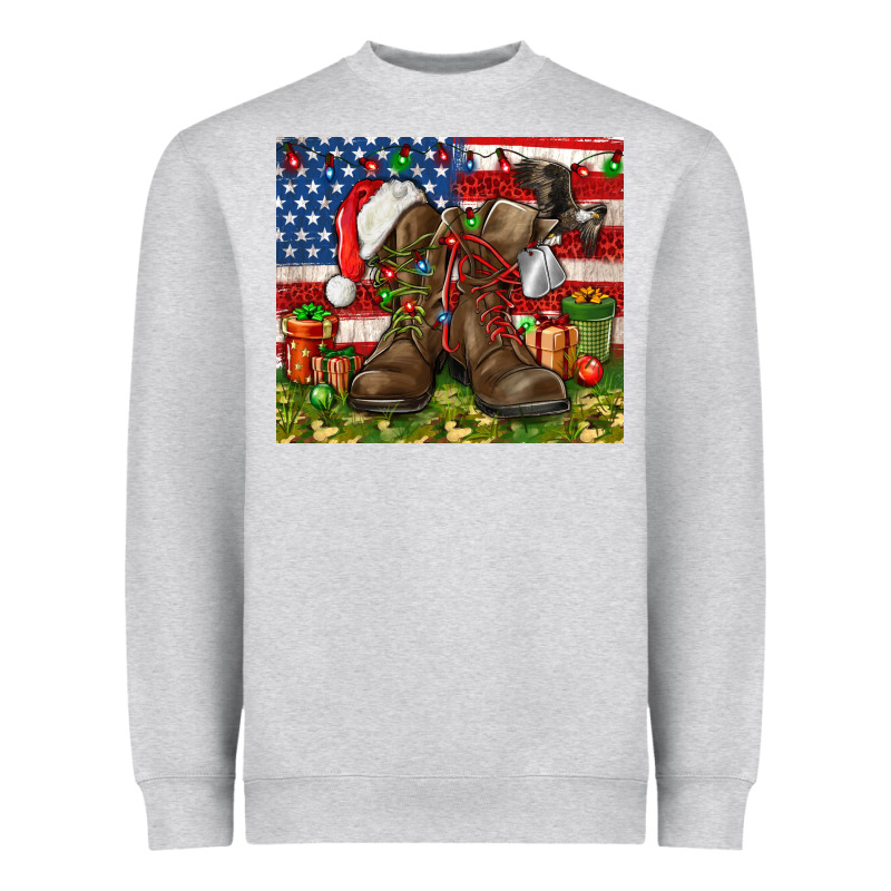 Army Veteran Boots Christmas Tumbler 4th Of July Heavyweight Sweatshirt by HowdyJamesFarm | Teevron
