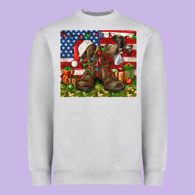 Army Veteran Boots Christmas Tumbler 4th Of July Heavyweight Sweatshirt Designed By Howdyjamesfarm