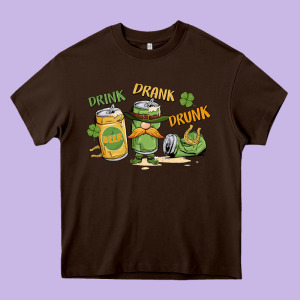 Deink Drank Drunk St. Patrick's Day Heavy Core Tee Designed By Maliassmallbusiness